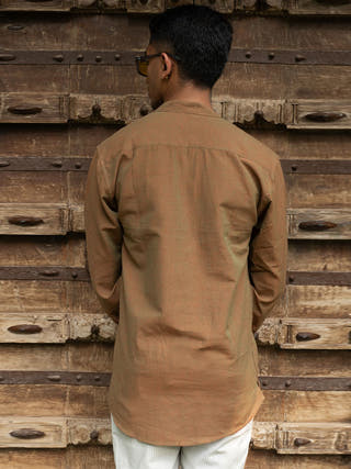 Full Sleeve Kurta Shirt Rust