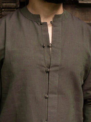 Full Sleeve Kurta Shirt Olive