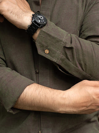 Full Sleeve Kurta Shirt Olive