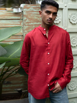 Full Sleeve Formal Shirt Christmas Red