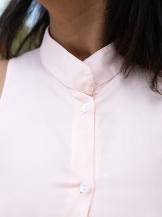 Long Slit Parachute Top Blush Pink