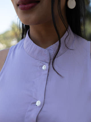 Long Slit Parachute Top Lavender