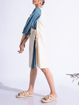 TOMORROW  Tie Up Midi Dress OffWhite Parvah