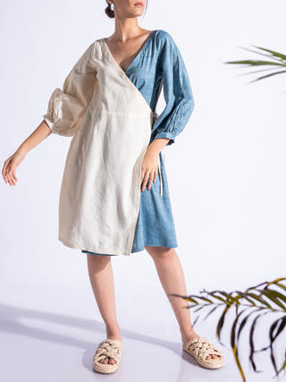 TOMORROW  Tie Up Midi Dress OffWhite Parvah