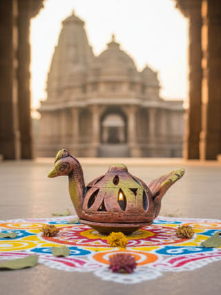 Peacock Table Shade Lamp