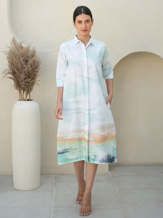 Moss Print Shirt Dress