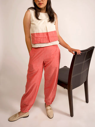 Flexi Colourblock Loungewear Peach Tari The Loom Theory