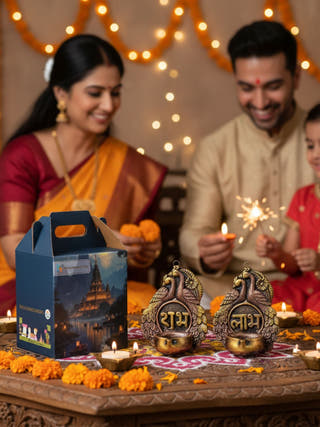 Two Peacock Hanging Diya Set