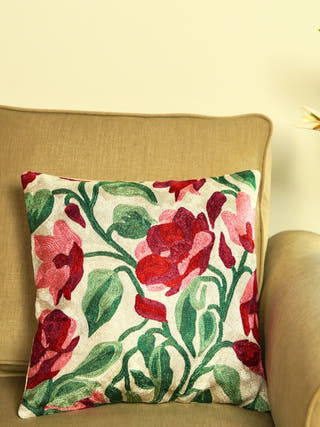 Pearl White Dense Forest Cushion Cover