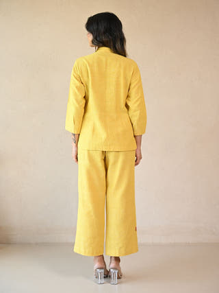 Zuri Panelled Shirt in Yellow