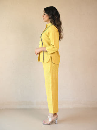 Zuri Panelled Shirt in Yellow