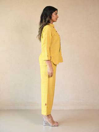 Zuri Panelled Shirt in Yellow