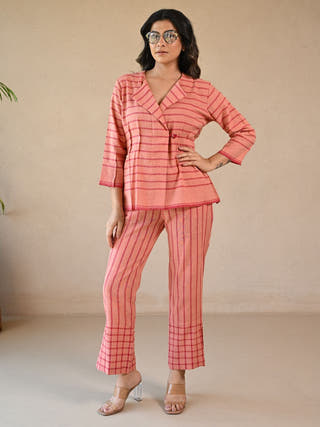 Azure Jacket-Style Tunic with Single Button