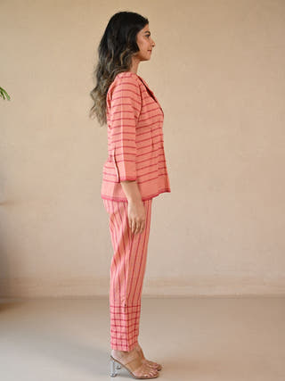 Azure Jacket-Style Tunic with Single Button