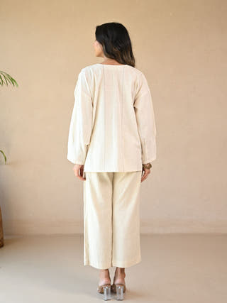 Ava Square-Cut Tunic with Hand Taka Embroidery