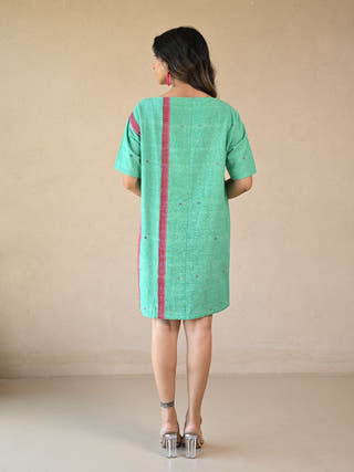 Uncut Dress with Front Fold Detailing