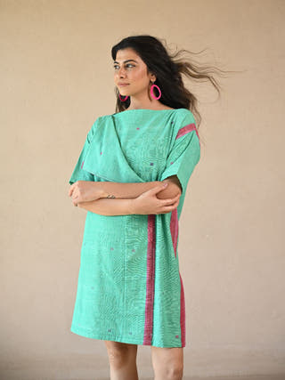 Uncut Dress with Front Fold Detailing