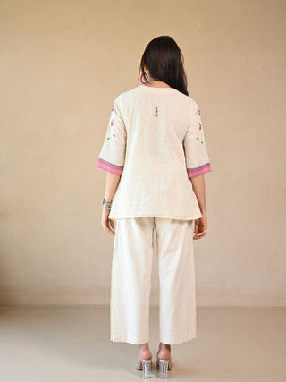 Ruched Tunic with Embroidered Detailing