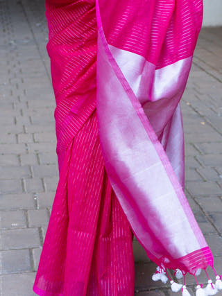 Hot Pink Taare Sitare Saree