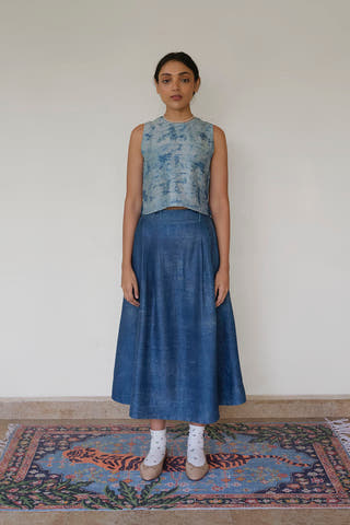 Azure Handwoven Silk Top