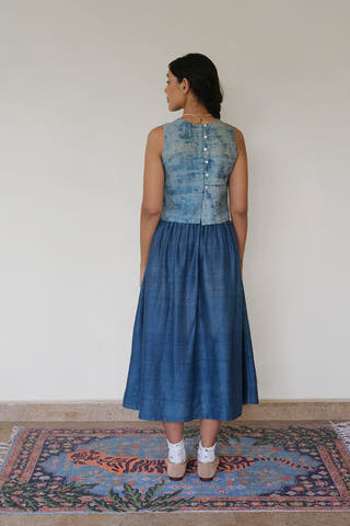 Azure Handwoven Silk Top