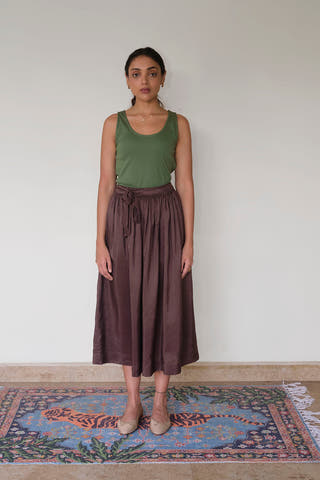 Clove Overstock Silk Skirt