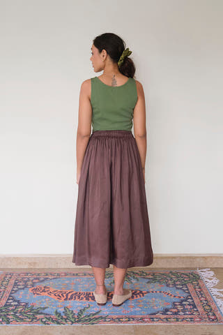 Clove Overstock Silk Skirt