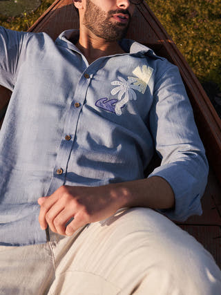 The Feel Tropical Shirt Grey Tyas