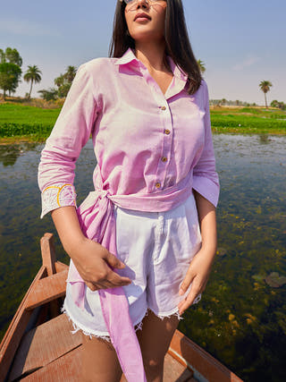 The Lemon Sour Tie around Shirt Lavender Tyas