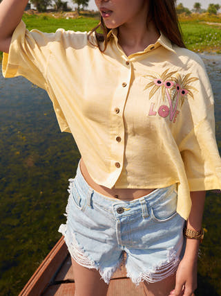 The Palmtastic Shirt Yellow Tyas