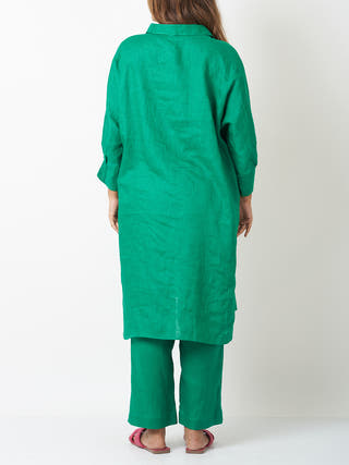 Linen Co-Ord Set Green Vasstram