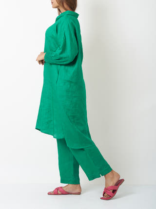 Linen Co-Ord Set Green Vasstram