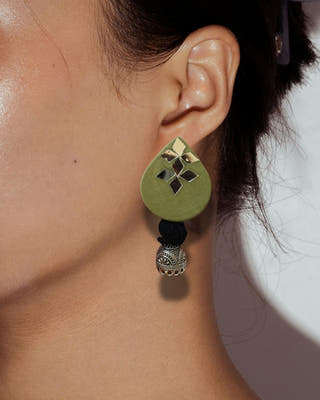 Light Green Mirror Earrings