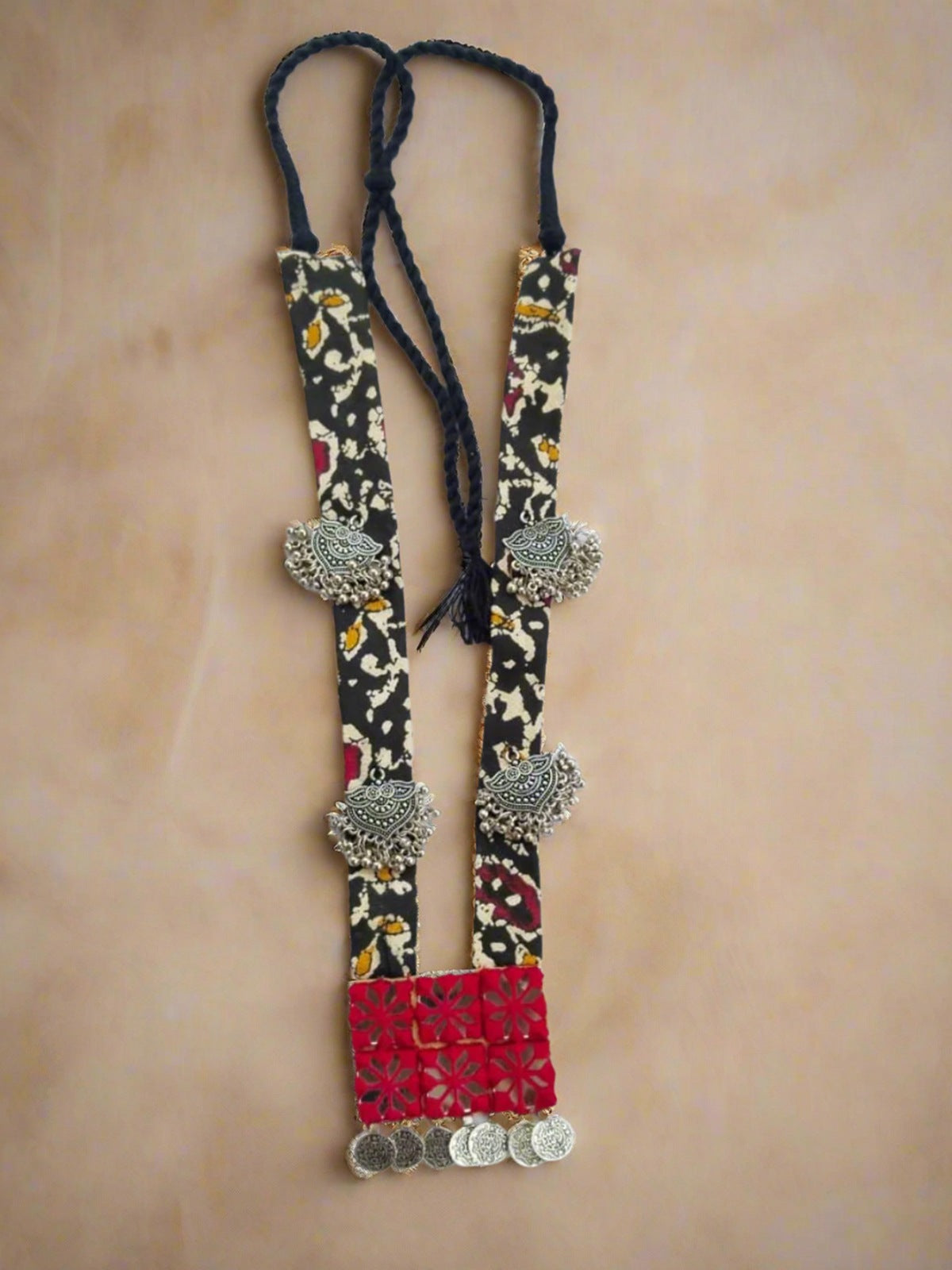Black And Red Mirror Long Necklace image 2