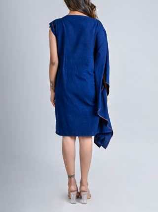 Indigo Plain Zero Waste Dress Rang Creations