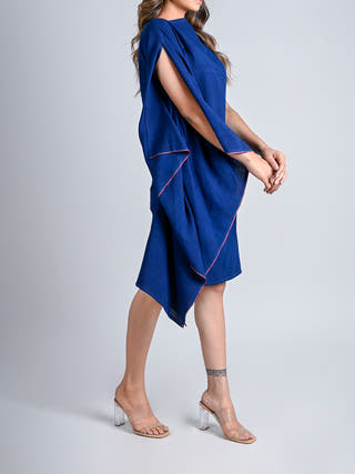 Indigo Plain Zero Waste Dress Rang Creations