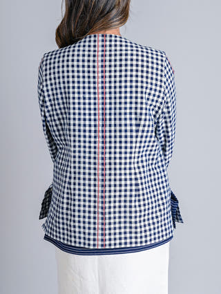 Indigo Checks Fold-Up Jacket Rang Creations