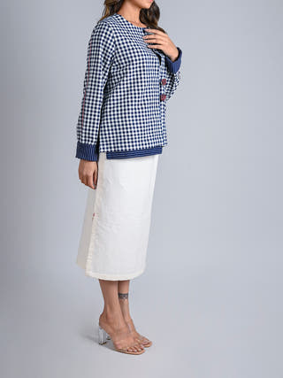 Indigo Checks Fold-Up Jacket Rang Creations
