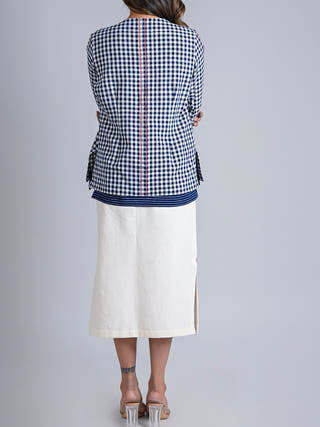Indigo Checks Fold-Up Jacket Rang Creations