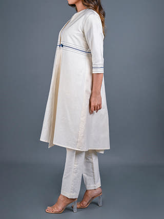 Natural White Handwoven Cotton Jacket Rang Creations