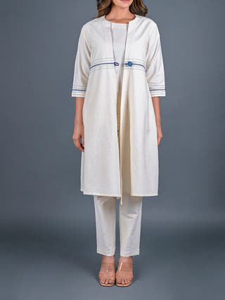 Natural White Handwoven Cotton Jacket Rang Creations