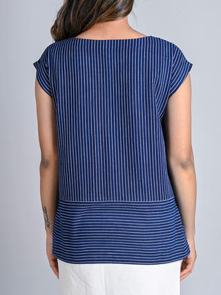 Indigo Stripe Comfort Fit Tunic Rang Creations