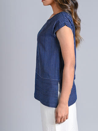 Indigo Stripe Comfort Fit Tunic Rang Creations