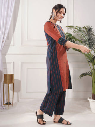 Raaya Red Cotton Kurta Set