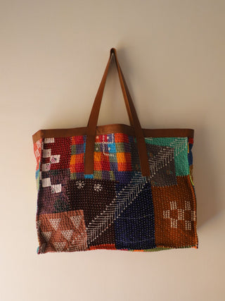 Reversible Quilted Rectangle Tote Bag Multi Colour Kubsa