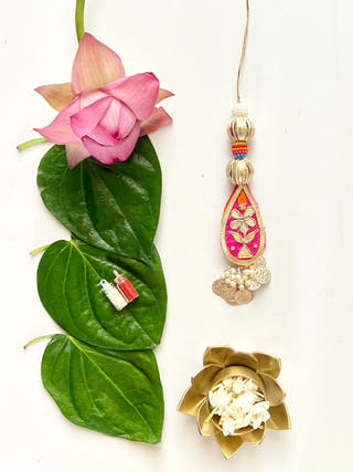 Rimjhim Gota Patti Rakhi and Lumba Set