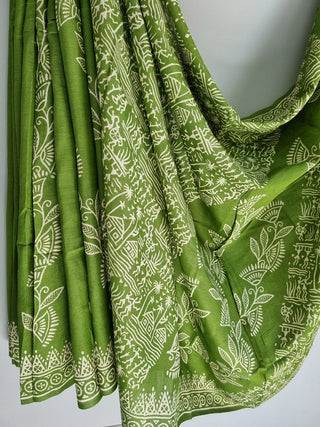 Saaksh Cotton Silk Saree Green KAUSEYAH