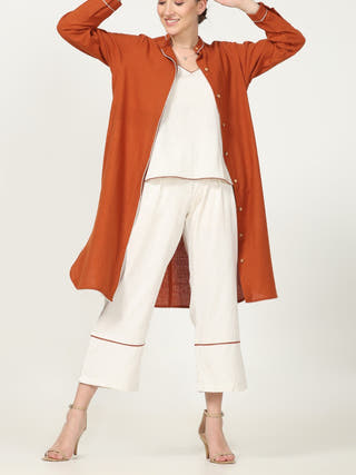 Timeless Co Ord Set   Oragne and Off white Saltpetre
