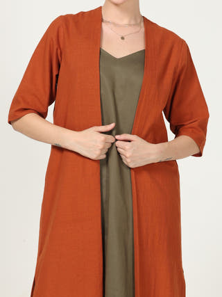 Elegant Co Ord Set    Olive And Orange Saltpetre