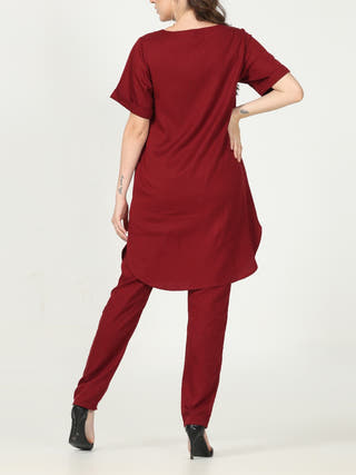 Elegant Co Ord Set    Maroon Saltpetre